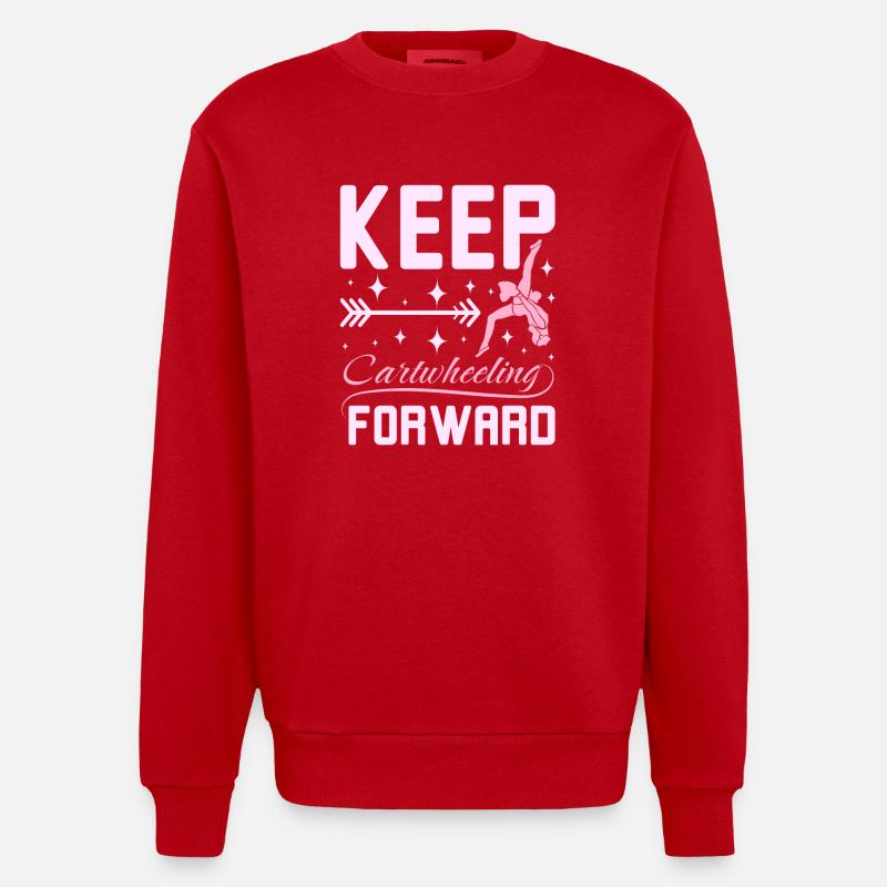 Keep catwheelig forward - Heavyweight Oversized Organic Crew Neck Made in EU - red