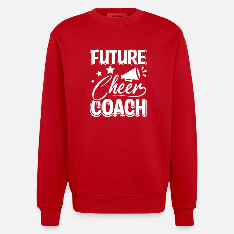 Futur entraîneur de cheer - Sweat bio épais oversize fabriqué en UE - rouge