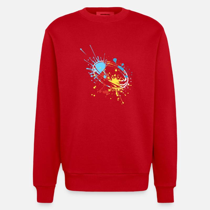 Splash Art Rugby - Sweat bio épais oversize fabriqué en UE - rouge