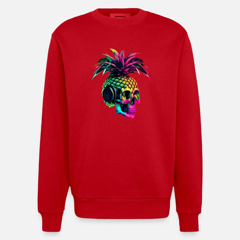 Cat Cats Kitten Polygon Cat - Heavyweight Oversized Organic Crew Neck Made in EU - red
