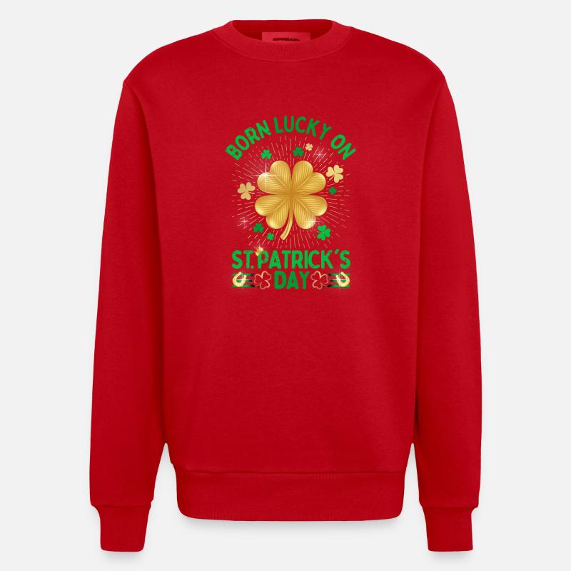 Irland Saint Patrick's Day oder - Heavyweight Oversized Organic Crew Neck Made in EU - Rot