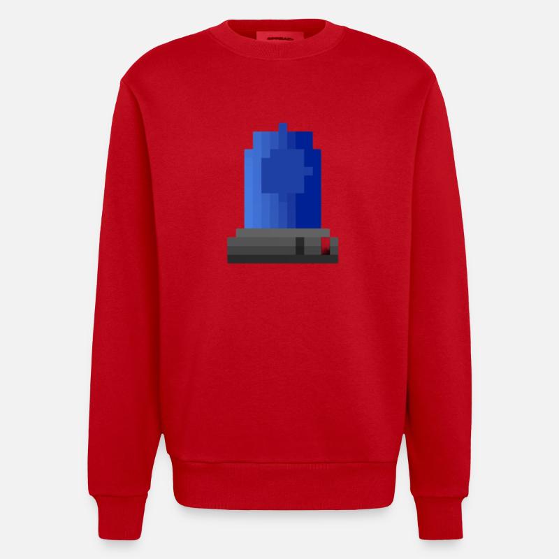 Blaulicht Sirene Pixelkunst - Heavyweight Oversized Organic Crew Neck Made in EU - Rot
