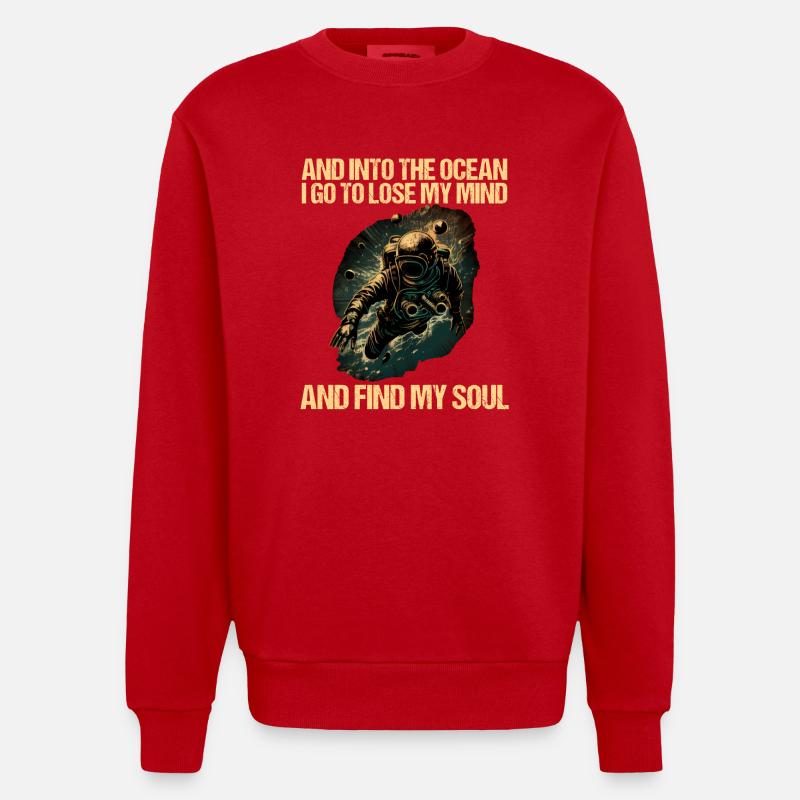 Plongeur plongeur plongeur - Sweat bio épais oversize fabriqué en UE - rouge
