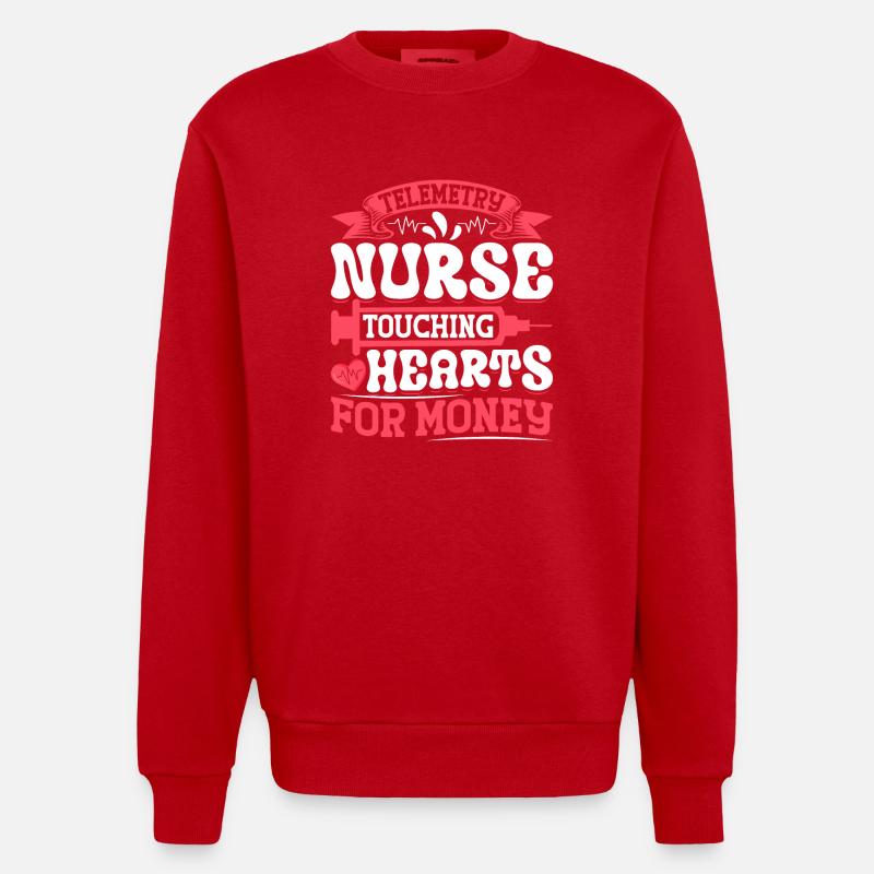 Nursing Assistent Design - Heavyweight Oversized Organic Crew Neck Made in EU - Rot