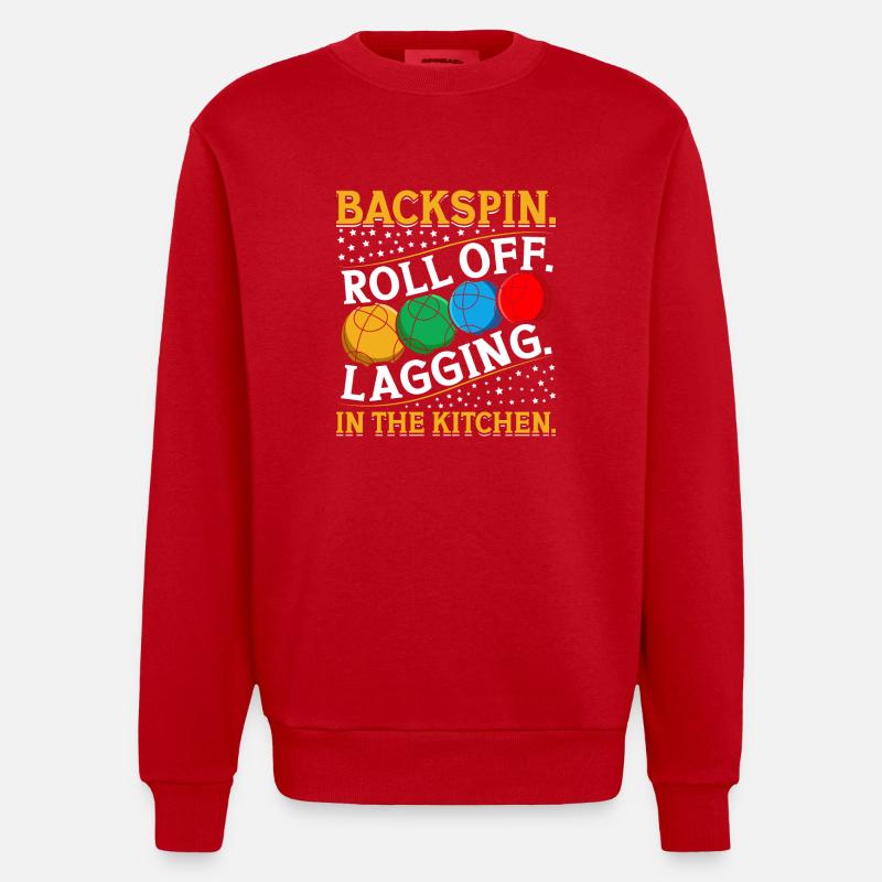Jeu de pétanque amusant - Sweat bio épais oversize fabriqué en UE - rouge