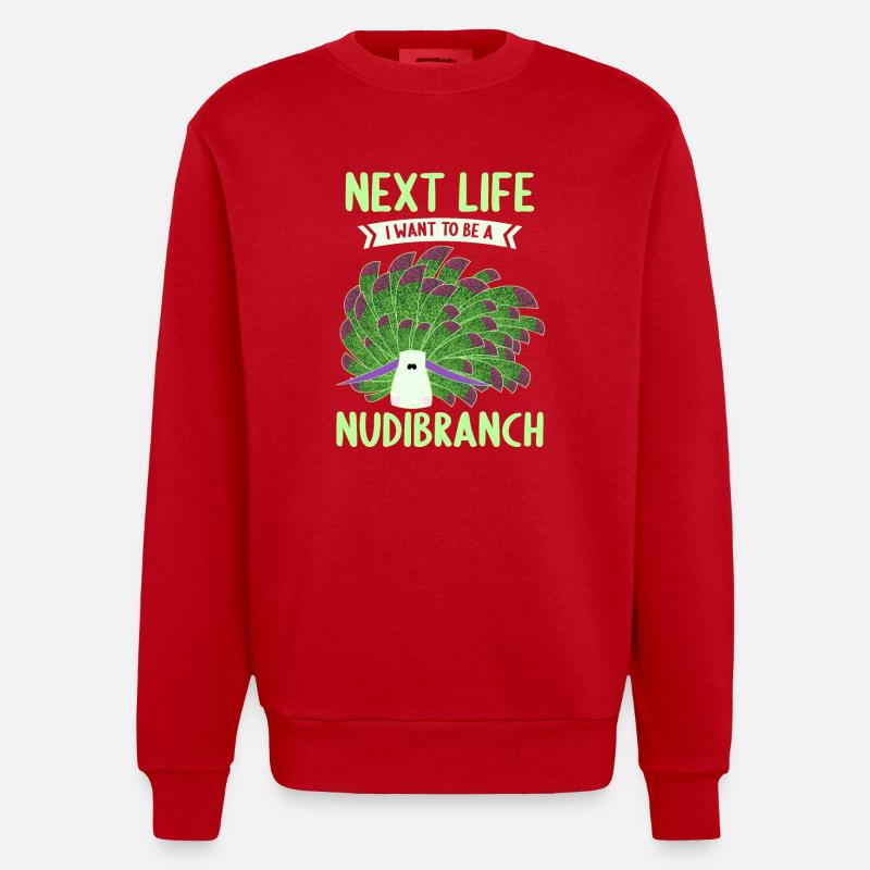 Nudibranches nudibranches - Sweat bio épais oversize fabriqué en UE - rouge