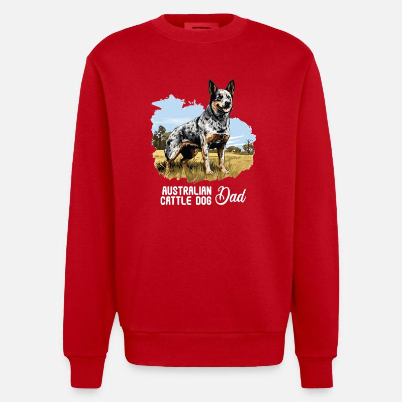 Hund Bouvier australien - Sweat bio épais oversize fabriqué en UE - rouge