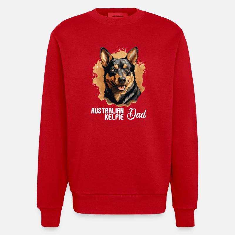 Chien Kelpie australien - Sweat bio épais oversize fabriqué en UE - rouge