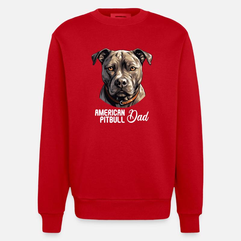 Chien Pitbull américain - Sweat bio épais oversize fabriqué en UE - rouge