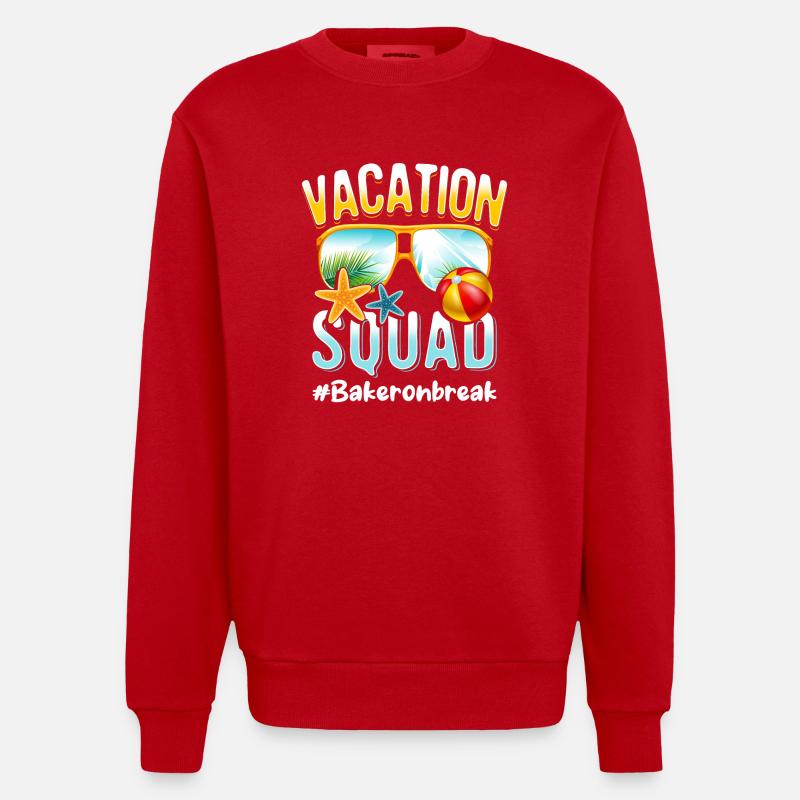 Baker Vacation Squad #Bakeronbreak - Sweat bio épais oversize fabriqué en UE - rouge