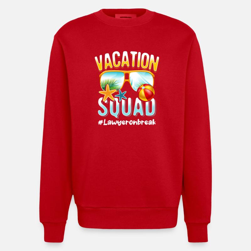 Escouade de vacances d’avocats #Lawyeronbreak - Sweat bio épais oversize fabriqué en UE - rouge