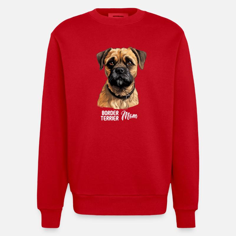 Chien Border Terrier - Sweat bio épais oversize fabriqué en UE - rouge