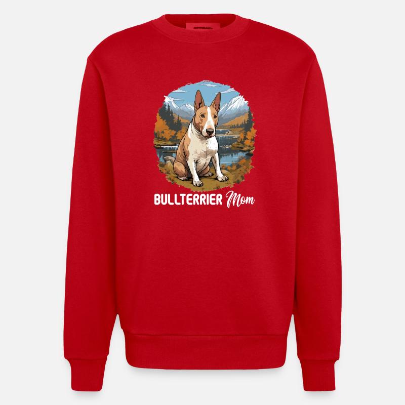 Chien Bull Terrier - Sweat bio épais oversize fabriqué en UE - rouge