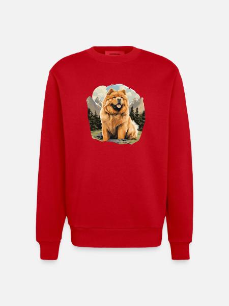Hund Chow Chow - Heavyweight Oversized Organic Crew Neck Made in EU - Rot