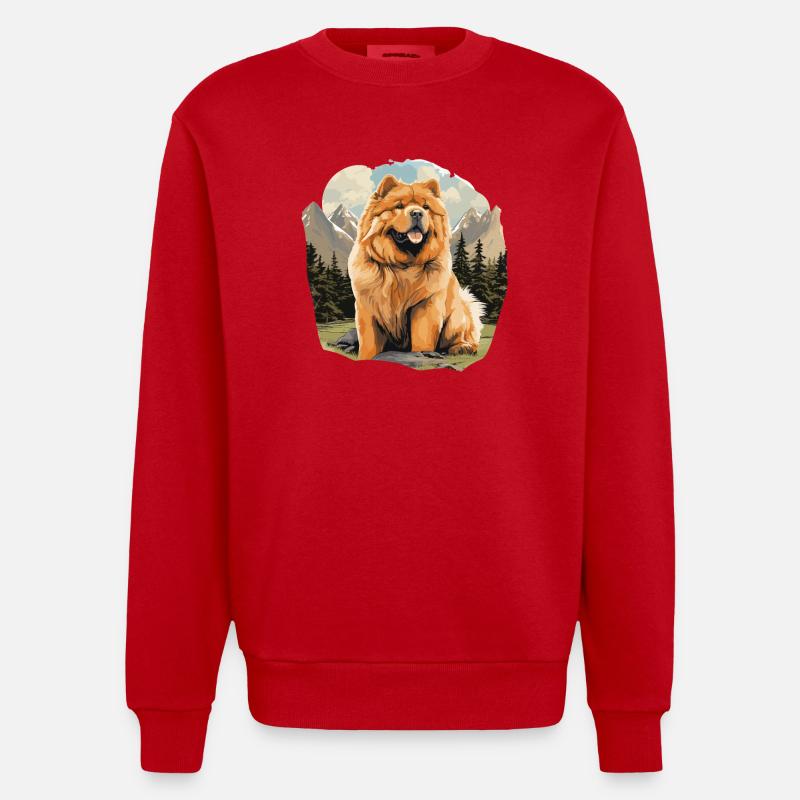 Chow Chow pour chien - Sweat bio épais oversize fabriqué en UE - rouge