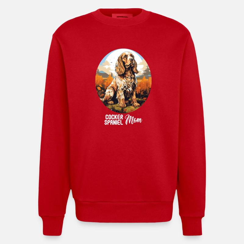 Hund Cocker Spaniel - Heavyweight Oversized Organic Crew Neck Made in EU - Rot