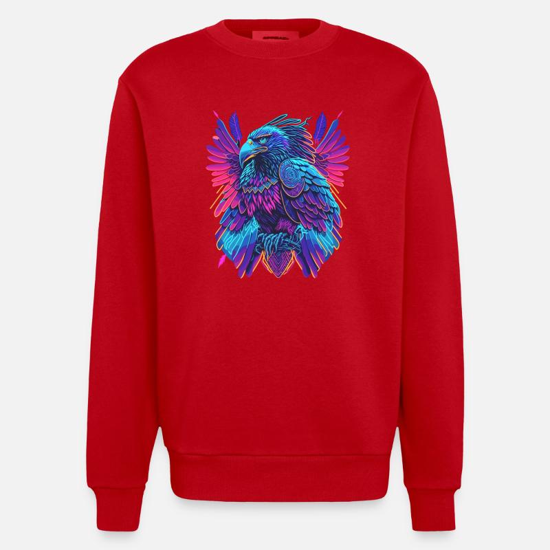 Néon Adler Synthwave Adler - Sweat bio épais oversize fabriqué en UE - rouge