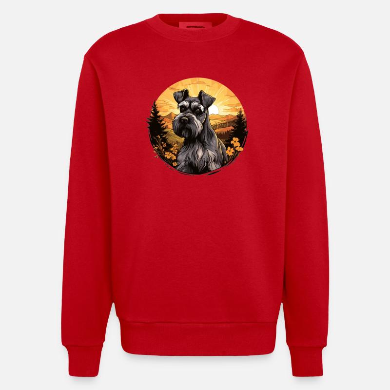 Schnauzer géant - Sweat bio épais oversize fabriqué en UE - rouge
