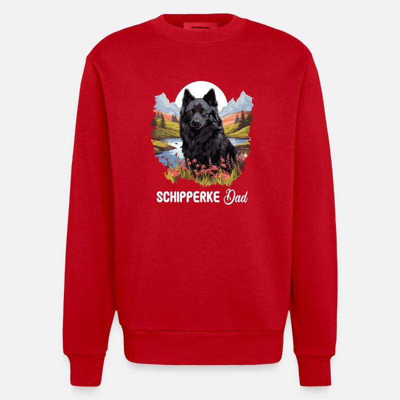 Schipperke - Sweat bio épais oversize fabriqué en UE - rouge