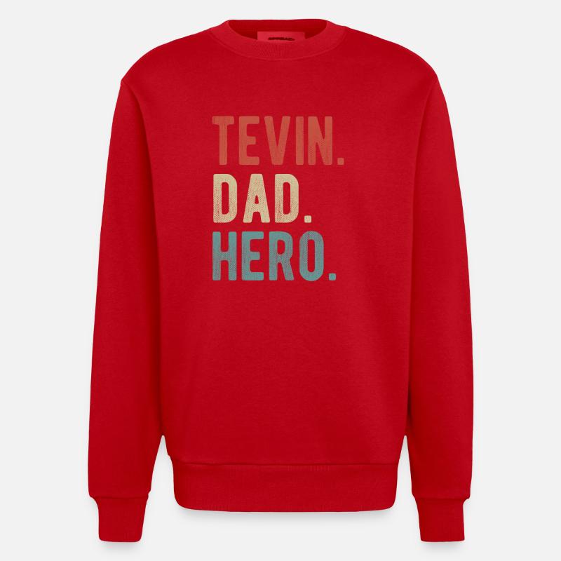 Tevin Papa Held - Heavyweight Oversized Organic Crew Neck Made in EU - Rot