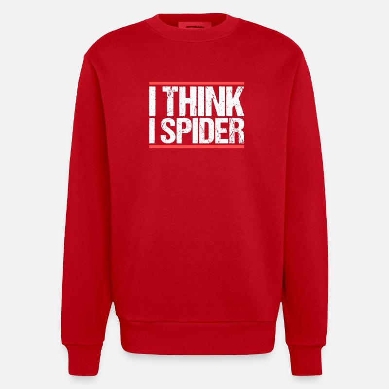 I think i spider. Denglisch - Heavyweight Oversized Organic Crew Neck Made in EU - Rot