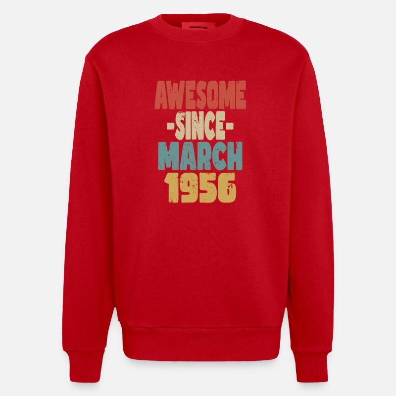 Génial mars 1956 - Sweat bio épais oversize fabriqué en UE - rouge
