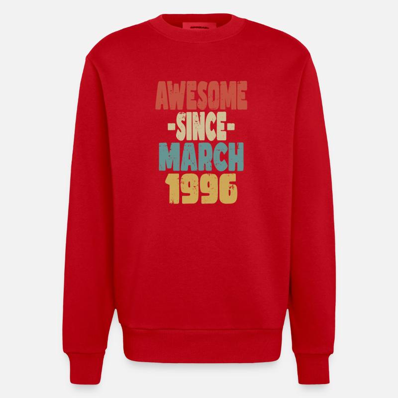 Génial Mars 1996 - Sweat bio épais oversize fabriqué en UE - rouge