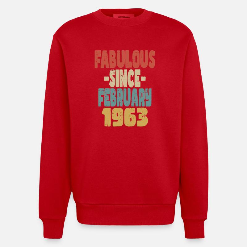 Fabuleux février 1963 - Sweat bio épais oversize fabriqué en UE - rouge