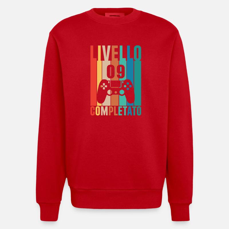 Niveau 9 Terminé - Sweat bio épais oversize fabriqué en UE - rouge