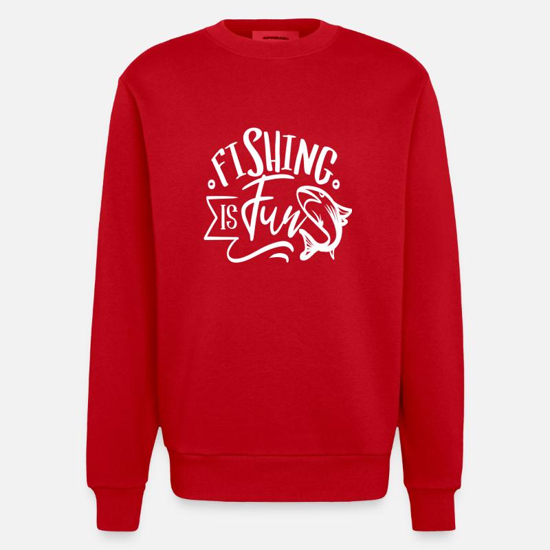 La pêche, c’est amusant - Sweat bio épais oversize fabriqué en UE - rouge
