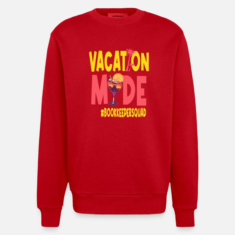 Comptable Vacances Mode Vacy Bookkeepersquad - Sweat bio épais oversize fabriqué en UE - rouge