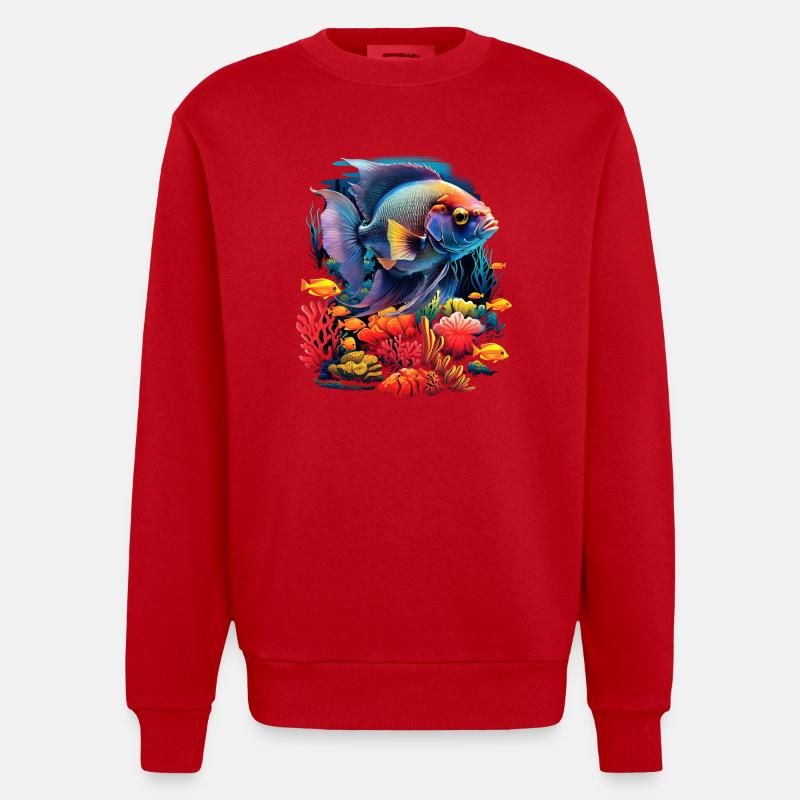 Angelfish - Sweat bio épais oversize fabriqué en UE - rouge