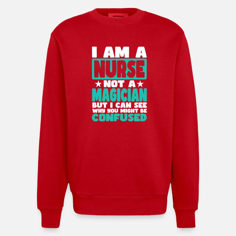 Krankenschwester - Heavyweight Oversized Organic Crew Neck Made in EU - Rot