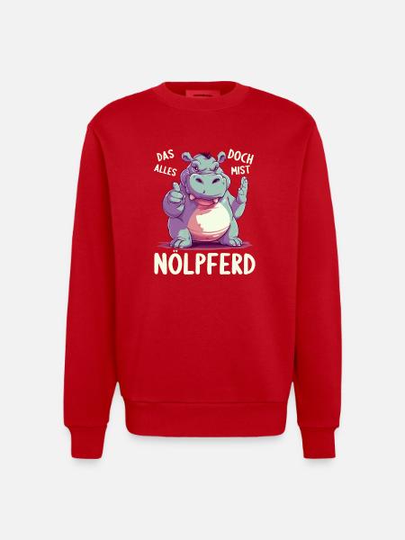Hippo Hippo Complain Complainer Nölpferd - Heavyweight Oversized Organic Crew Neck Made in EU - red