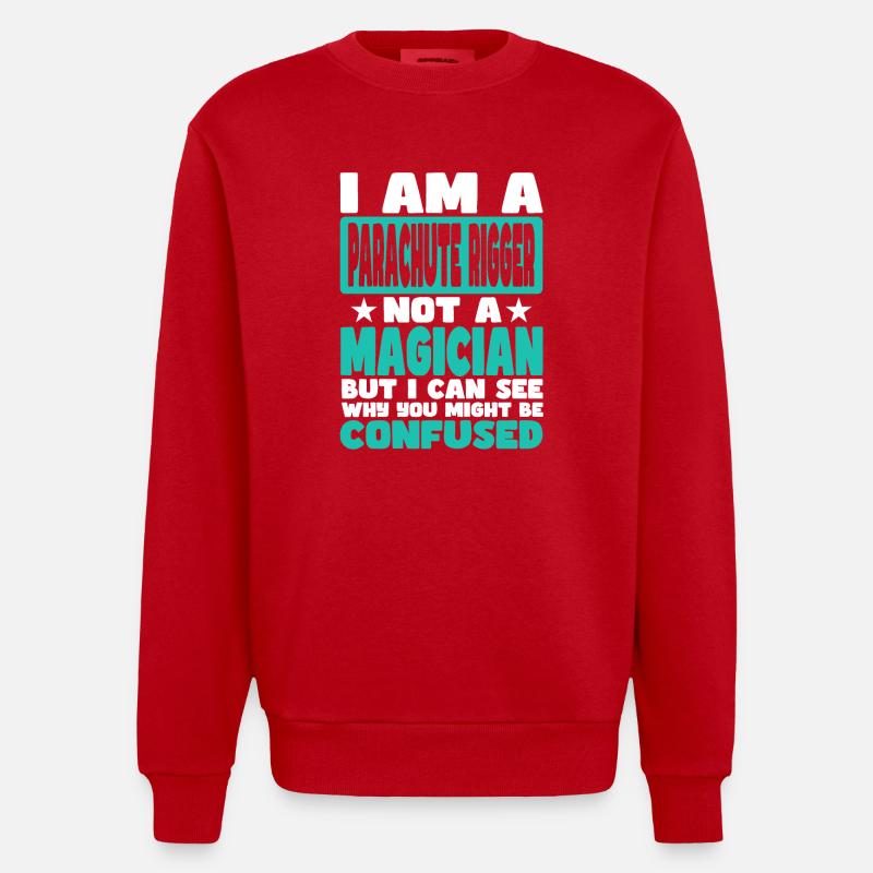 Fallschirm-Rigger - Heavyweight Oversized Organic Crew Neck Made in EU - Rot