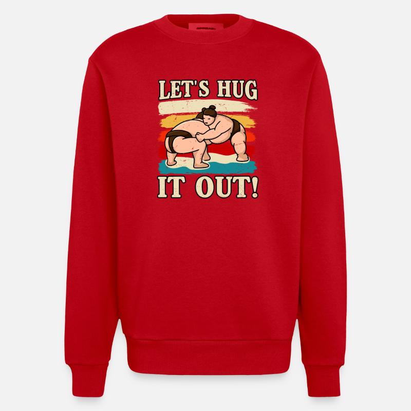 Embrassons-le Sumo - Sweat bio épais oversize fabriqué en UE - rouge