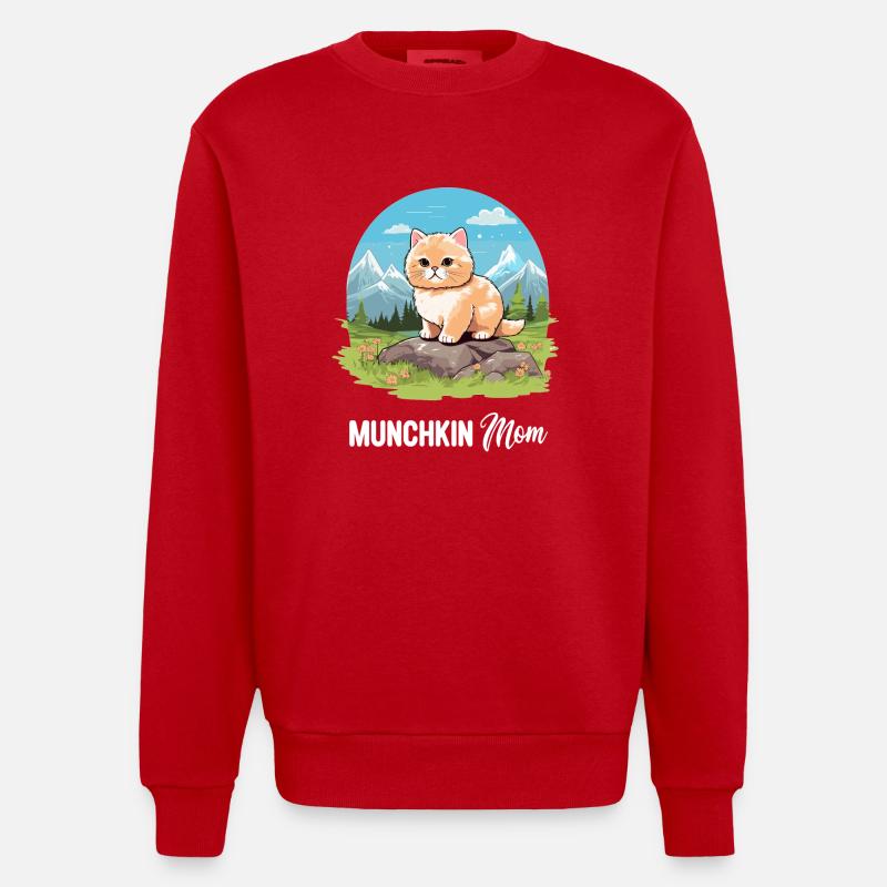 Munchkin Chaton Munchkin Chat - Sweat bio épais oversize fabriqué en UE - rouge