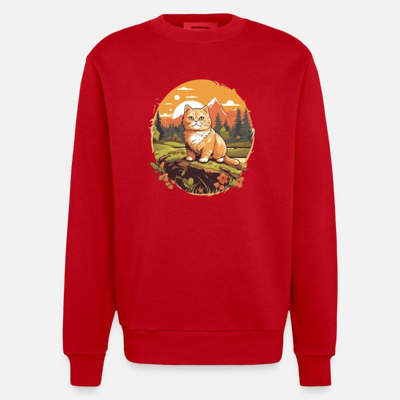 Munchkin Chaton Munchkin Chat - Sweat bio épais oversize fabriqué en UE - rouge