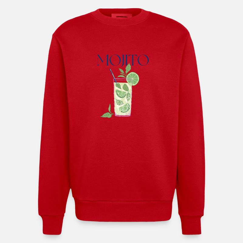 Mojito, boisson del'été - Sweat bio épais oversize fabriqué en UE - rouge