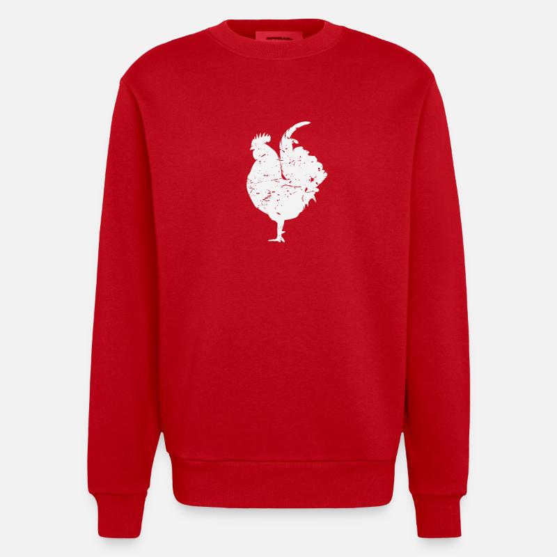 Hahn Gockel - Heavyweight Oversized Organic Crew Neck Made in EU - Rot