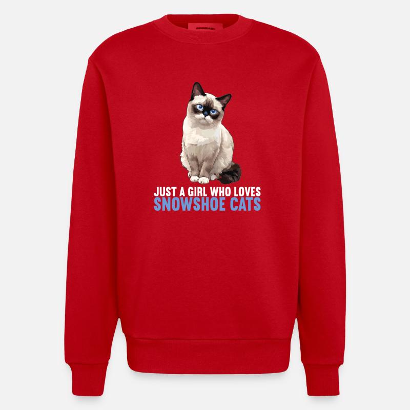 Chaton raquette Chat raquette - Sweat bio épais oversize fabriqué en UE - rouge