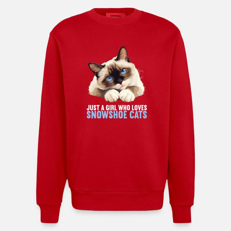 Chaton raquette Chat raquette - Sweat bio épais oversize fabriqué en UE - rouge