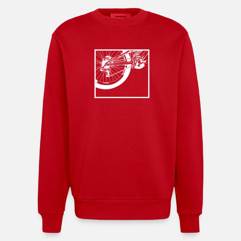Roue arrière de vélo - Sweat bio épais oversize fabriqué en UE - rouge