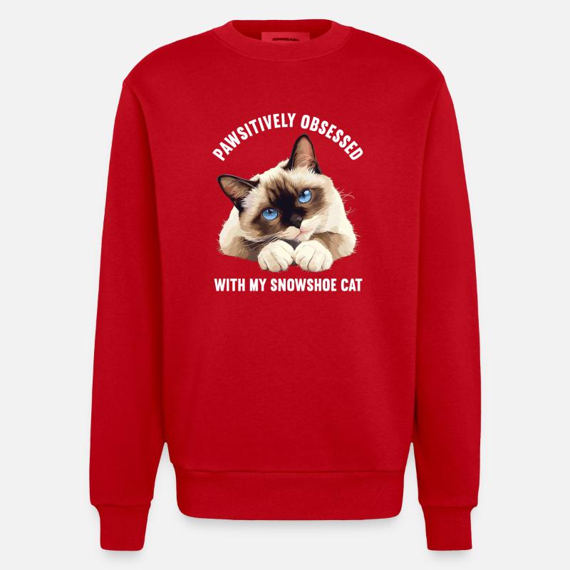Chaton raquette Chat raquette - Sweat bio épais oversize fabriqué en UE - rouge