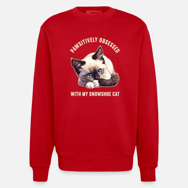 Chaton raquette Chat raquette - Sweat bio épais oversize fabriqué en UE - rouge
