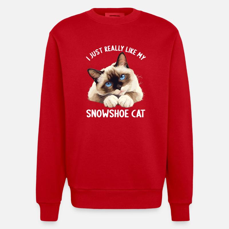 Chaton raquette Chat raquette - Sweat bio épais oversize fabriqué en UE - rouge