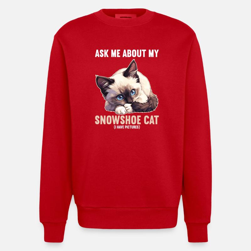 Chaton raquette Chat raquette - Sweat bio épais oversize fabriqué en UE - rouge