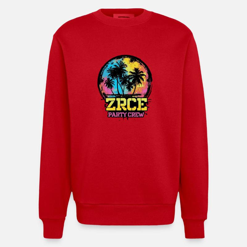 L’équipe de l’équipe Zrce Party - Sweat bio épais oversize fabriqué en UE - rouge