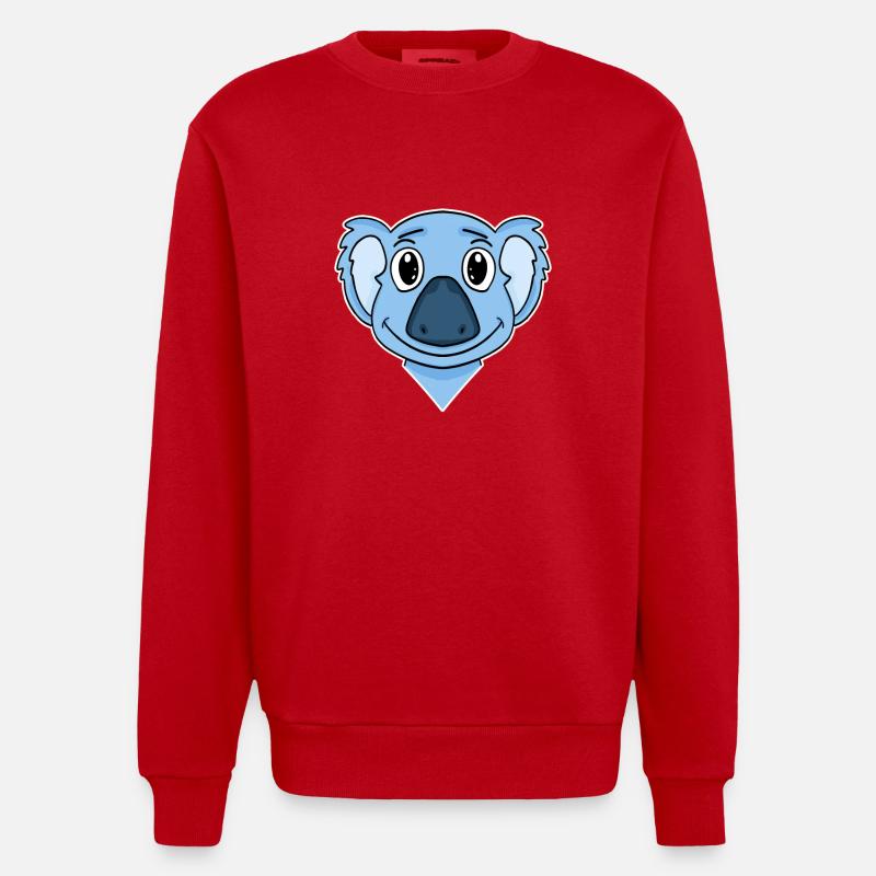 Koala Tête d’ours - Sweat bio épais oversize fabriqué en UE - rouge