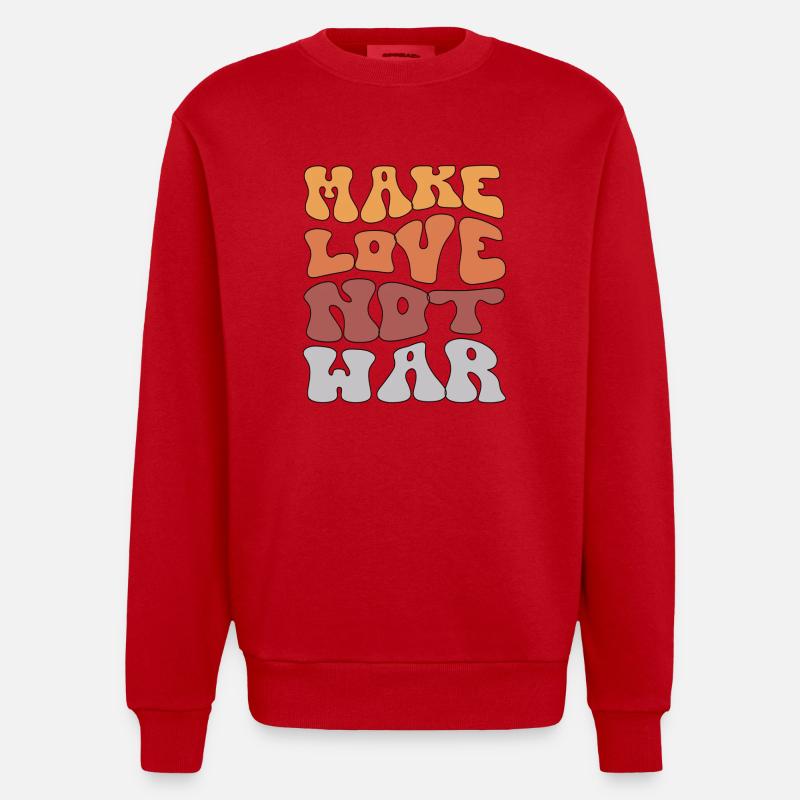 Mach Liebe, nicht Krieg - Heavyweight Oversized Organic Crew Neck Made in EU - Rot